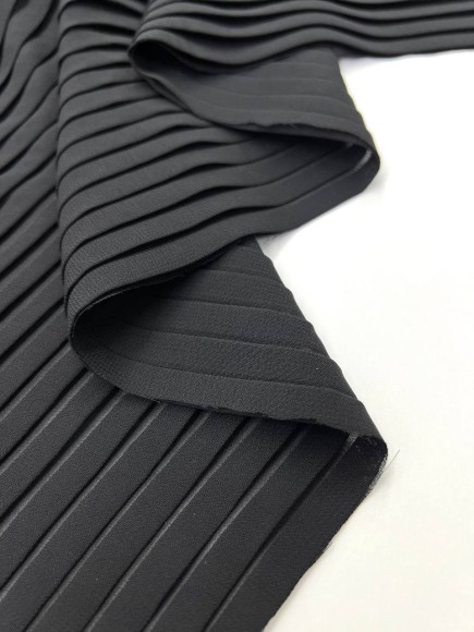 Плиссе 1 см Шифон черный