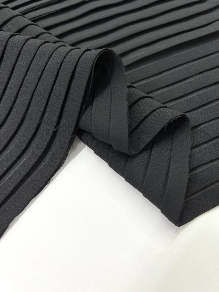 Плиссе 1 см Шифон черный