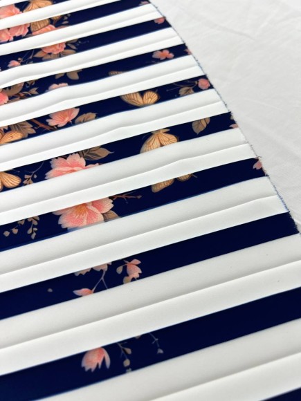 Плиссе 1.5 см принт бабочки/цветы Креп-шифон