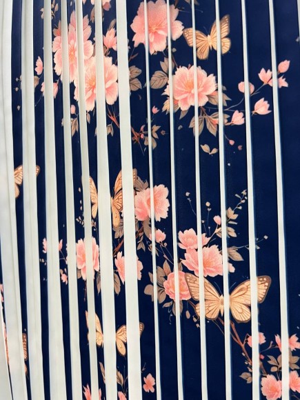 Плиссе 1.5 см принт бабочки/цветы Креп-шифон