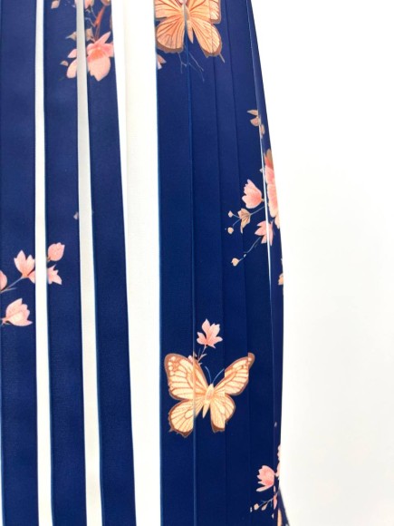 Плиссе 1.5 см принт бабочки/цветы Креп-шифон