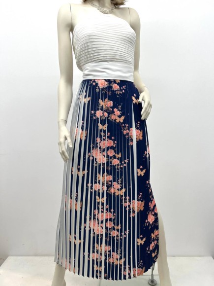 Плиссе 1.5 см принт бабочки/цветы Креп-шифон