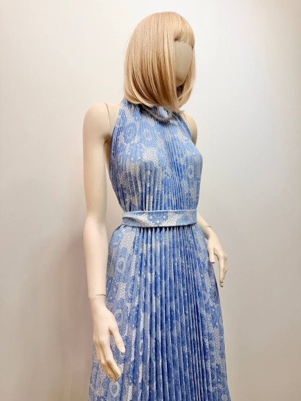 Гофре классика Жаккард голубой