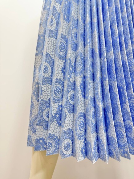 Гофре классика Жаккард голубой