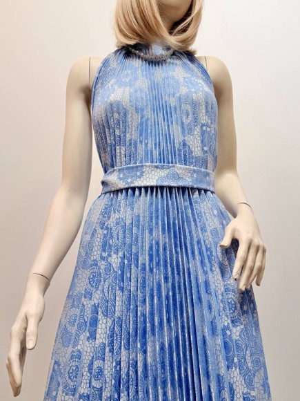 Гофре классика Жаккард голубой