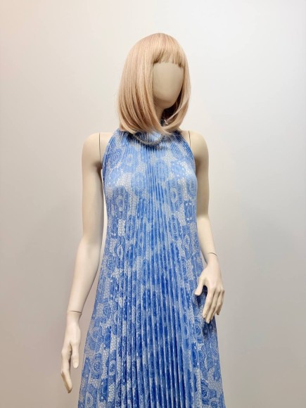 Гофре классика Жаккард голубой