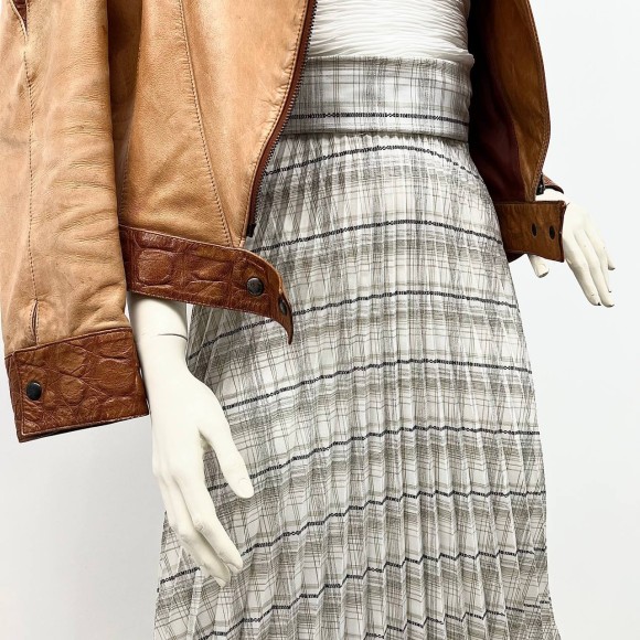 Гофре классика Клетка Индия зеленоватая