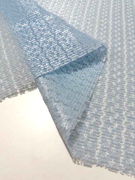 Плиссе 5 мм Гипюр голубой