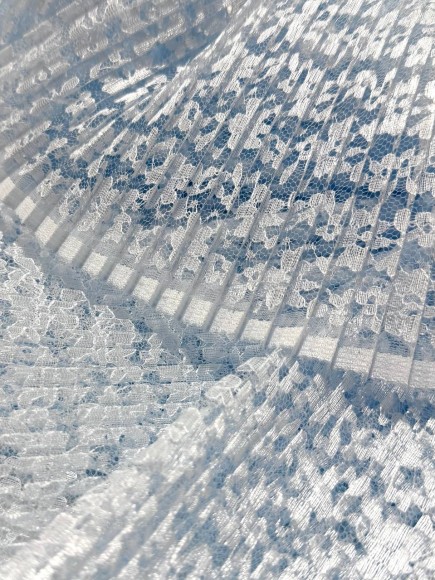 Плиссе 5 мм Гипюр голубой