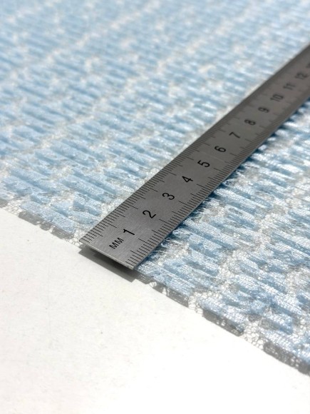 Плиссе 5 мм Гипюр голубой