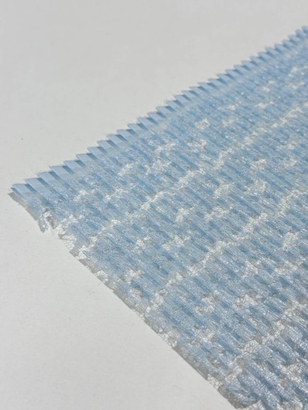 Плиссе 5 мм Гипюр голубой