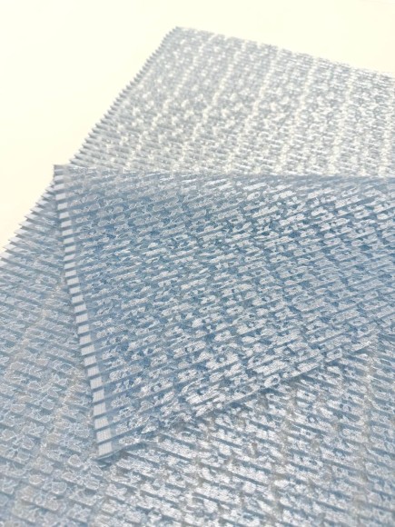 Плиссе 5 мм Гипюр голубой