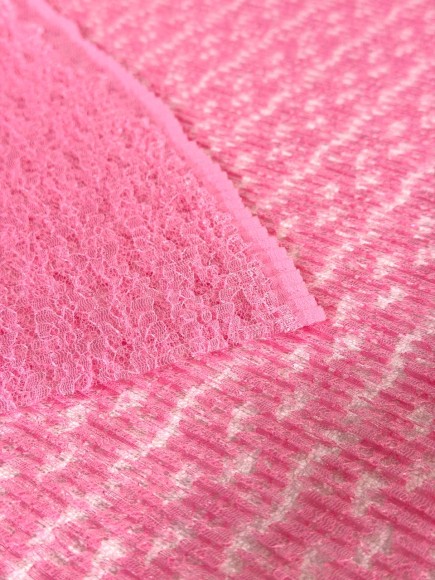 Плиссе 5 мм Гипюр розовый