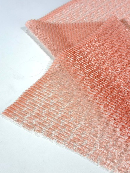 Плиссе 5 мм Гипюр персиковый