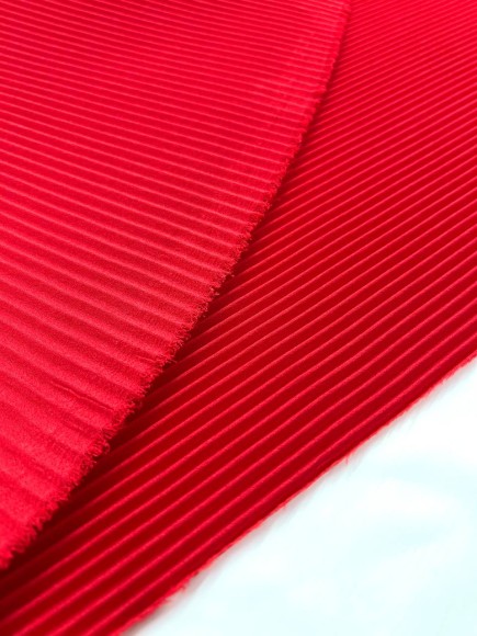 Гофре параллельное 3 мм Креп-шифон красный