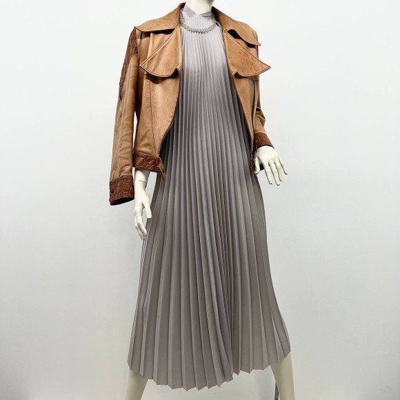 Гофре классика Креп-шифон серый тонкий