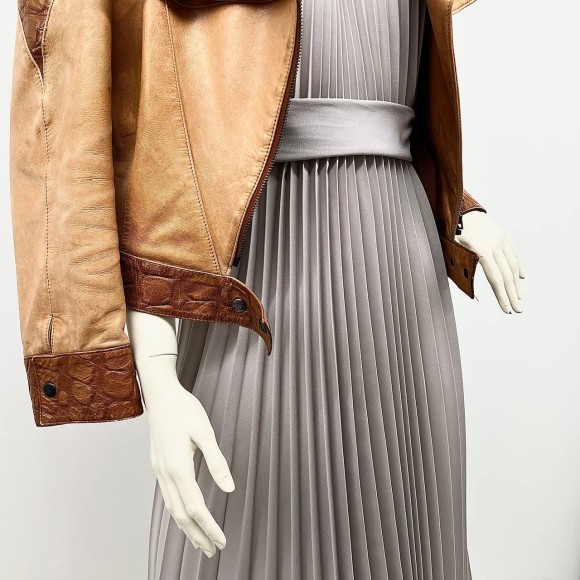 Гофре классика Креп-шифон серый тонкий