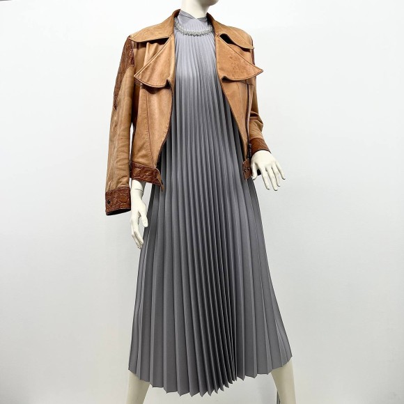 Гофре классика Креп-шифон серый плотный