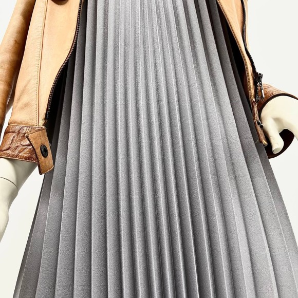 Гофре классика Креп-шифон серый плотный