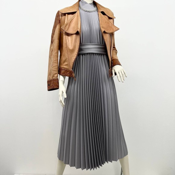 Гофре классика Креп-шифон серый плотный