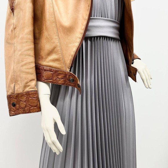 Гофре классика Креп-шифон серый плотный