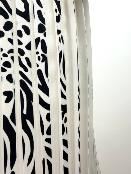 Плиссе 1.5 см принт зебра Плательная белая