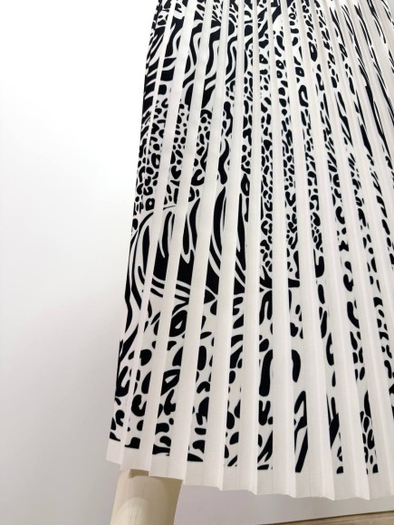 Плиссе 1.5 см принт зебра Плательная белая