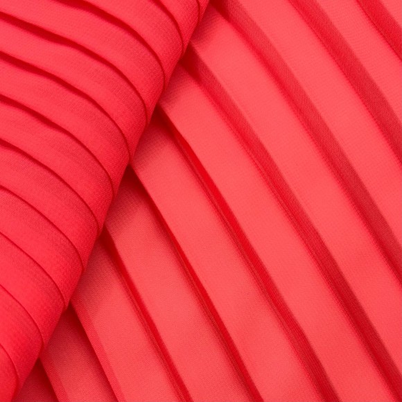 Плиссе 1см Шифон Алый персик
