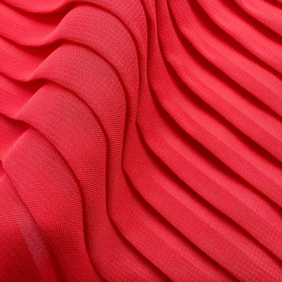 Плиссе 1см Шифон Алый персик