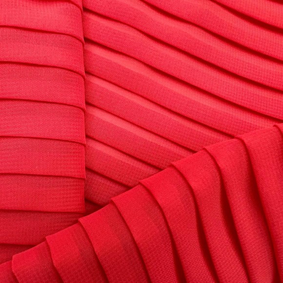 Плиссе 1см Шифон Алый персик