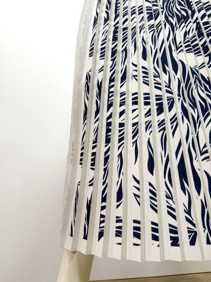 Плиссе 1.5 см принт эвкалипт Плательная белая