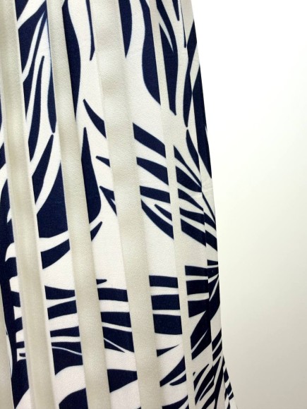 Плиссе 1.5 см принт эвкалипт Плательная белая