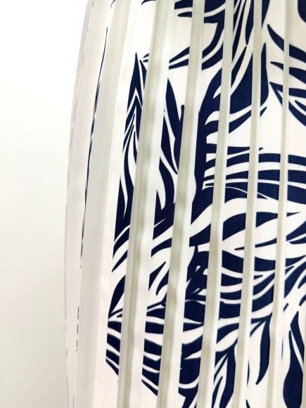 Плиссе 1.5 см принт эвкалипт Плательная белая