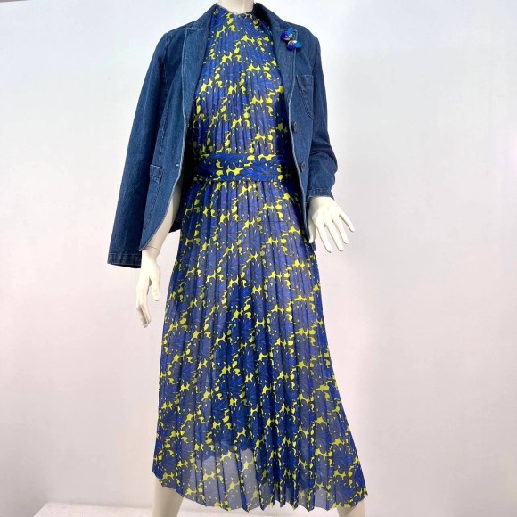 Гофре коническое Шифон желтая с узором