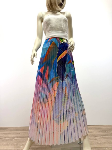 Гофре Плательная белая прокрас аквар. цветы Гофре Плательная белая прокрас аквар. цветы