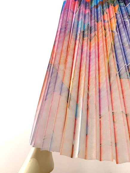 Гофре Плательная белая прокрас аквар. цветы Гофре Плательная белая прокрас аквар. цветы