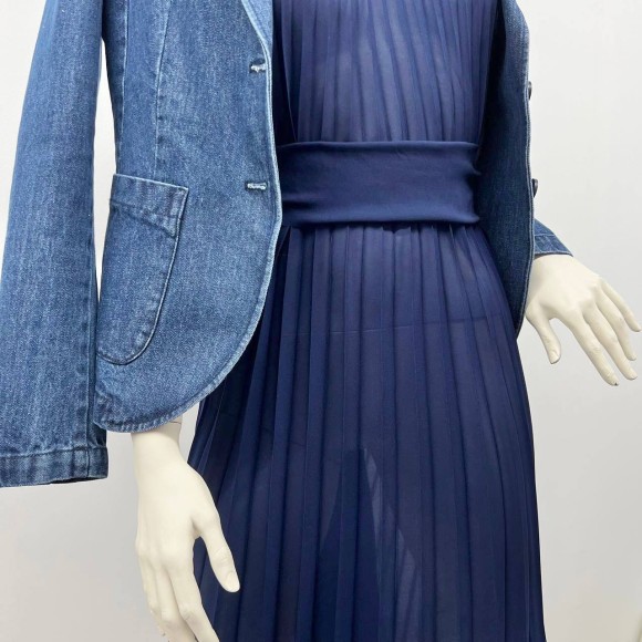 Гофре классика Шифон темно-синий