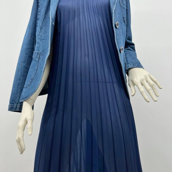 Гофре классика Шифон темно-синий