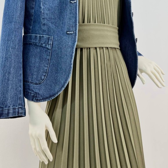 Гофре классика Креп-шифон темно-оливковый матовый