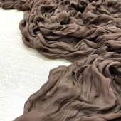 Складка Креш продольный Шифон кофейный