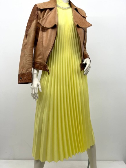 Гофре классика Лен смесовый желтый