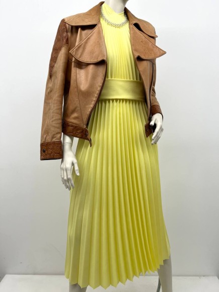 Гофре классика Лен смесовый желтый