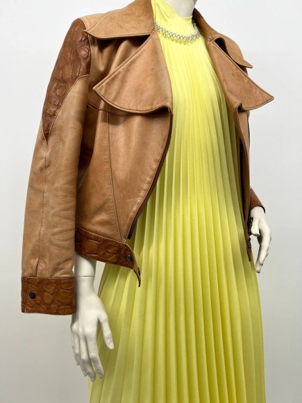 Гофре классика Лен смесовый желтый