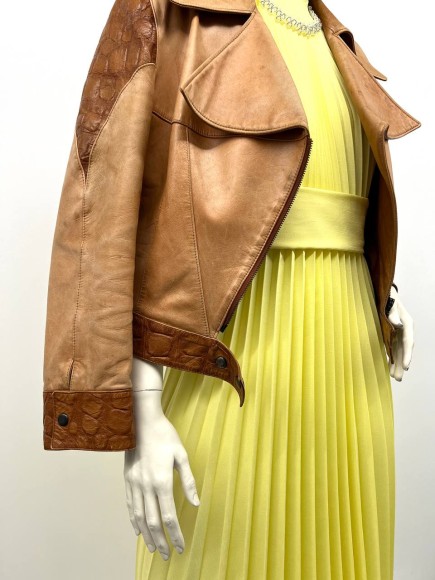 Гофре классика Лен смесовый желтый