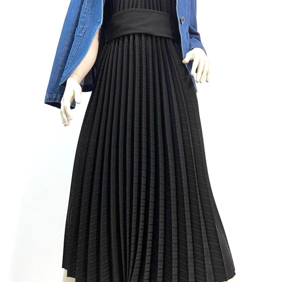 Гофре классика Костюмная черная в полоску