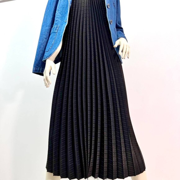 Гофре классика Костюмная черная в полоску