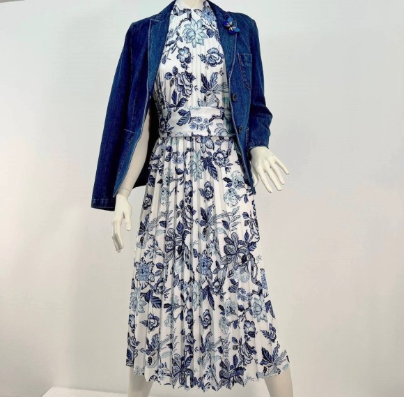 Гофре классика Софт в синюю птицу