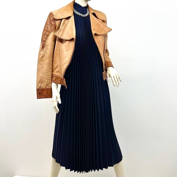 Гофре классика Поливискоза Глубокий синий